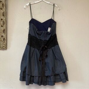 Roberta 90s y2k denim and lace western boho dress